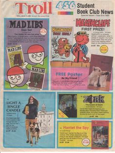 the front page of troll magazine with pictures of children's books and magazines on it