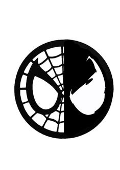 the logo for spiderman is shown in black and white