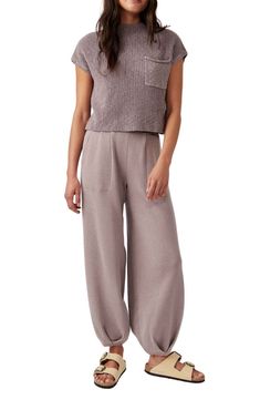 Free People free-est Freya Short Sleeve Sweater & Pull-On Pants Set | Nordstrom Free People Set, Easy Day, Romantic Lace, Midi Cocktail Dress, Short Sleeve Sweater, Old Hollywood Glamour, Sweater Pants, Short Sleeved Sweaters, Hollywood Glamour