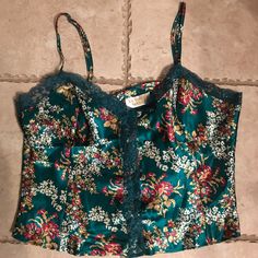 Never Worn. Could Honestly Be Worn As A Regular Blouse As Well! Vintage Victoria’s Secret! Vs Pajamas, Women's Intimates, Victoria’s Secret, Victoria's Secret, Pajamas, Green, Red, Closet, Women Shopping