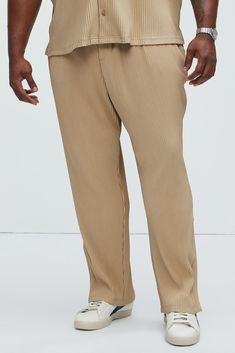 Available In Tan, Black, and Grey. Elastic Waist Drawstring Side Pockets Pleated Detail 96% Polyester 4% Elastane Imported | Mens Potential Straight Pleated Pants in Tan size XL by Fashion Nova Casual Big And Tall Pants, Casual Big And Tall Straight Leg Bottoms, Casual Big And Tall Bottoms With Straight Leg, Sweat Women, Pleated Pants, Jeans For Sale, Swim Shorts, Jeans Pants, Clothes For Sale