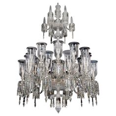 a large crystal chandelier hanging from the ceiling