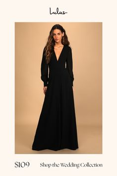 The Lulus Talk About Divine Black Long Sleeve Backless Maxi Dress is a dreamy combination of classy and sexy! Lightweight woven chiffon shapes this gorgeous dress that has a plunging V-neckline and sheer long sleeves with button cuffs. A princess-seamed bodice tops a set-in waist and a cascading maxi skirt. The alluring open-back design is accented with a tying sash and button closure at the neck. Hidden back zipper/clasp. Fit: This garment fits true to size. Length: Floor length. Size medium me Elegant Flowy Dress For Night Out, Flowy Long Sleeve Evening Dress, Party Long Sleeve Maxi Dress With Flattering Silhouette, Flattering Long Sleeve Maxi Dress For Party, Long Sleeve Maxi Dress For Party With Flattering Silhouette, Elegant Chiffon Evening Dress For Night Out, Chic Flowy Evening Dress For Formal Occasions, Fitted Chiffon Maxi Dress For Night Out, Chic Flowy Formal Evening Dress