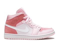 Wmns Air Jordan 1 Mid 'Digital Pink' - Air Jordan - CW5379 600 - digital pink/white/pink foam/sail | Flight Club Digital Pink Jordans, Jordan 1 Digital Pink, Jordan 1 Mid Digital Pink, Air Jordan 1 Mid Digital Pink, Jordan 1 Mid Pink, Pink Jordans, Wmns Air Jordan 1, Preppy Shoes, Womens Basketball Shoes