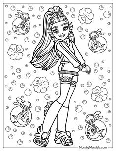 28 Monster High Coloring Pages (Free PDF Printables) High Coloring Pages, Art Activities For Toddlers, Monster High Pictures, Monster High Party, Printable Pictures, Easy Coloring Pages