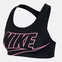 Cute Black And Pink Sports Bra By Nike! Racerback. Neon Pink Swoosh And Logo Decals. Size Extra Small. Nwot. 7.24 Nike Pink Racerback Sports Bra, Nike Pink Sports Bra For Sports Season, Pink Sports, Racerback Sports Bra, Pink Sports Bra, Black And Pink, Nike Black, Cute Black, Neon Pink