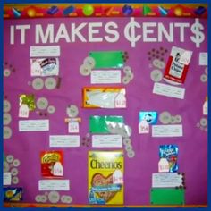 a bulletin board that has some candy on it