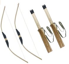 three different types of bow and arrows