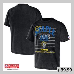 a black shirt with the rams logo on it