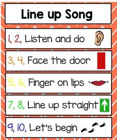 an orange and white poster with the words line up song written in different font styles