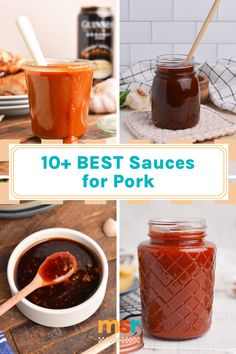 the top 10 best sauces for pork in jars and on plates with chopsticks