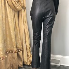 Authentic Gucci Black 100% Real Leather Pants, Size 40, In Mint Condition -Slightly Flared -No Defects; Were Never Worn -Made In Italy -Zip Front Closure -Butter Soft Real Leather -Crumpled Leather Style -Measurements Approx Are (Flat): Waist: 14.5”; Hips: 18”; Inseam: 31”; Length: 40” -1.5” Belt Loops -Very Stylish Rare Great Pants Chic Fall Gucci Bottoms, Gucci Tailored Bottoms For Workwear, Tailored Gucci Bottoms For Workwear, Elegant Fitted Gucci Pants, Gucci Elegant Straight Pants, Elegant Gucci Pants For Formal Occasions, Gucci Wide Leg Workwear Bottoms, Gucci Formal Trousers, Gucci Formal Pants