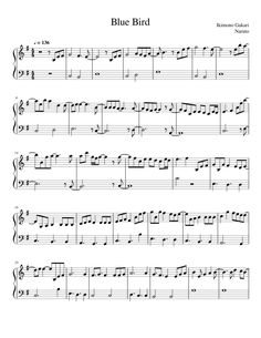 sheet music with the words blue bird