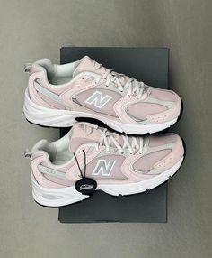 New Balance 530 Pink, Pink New Balance, Newbalance Shoes, New Balance Trainers, Pretty Sneakers, Balance Trainers, Pretty Shoes Sneakers, Shoe Wishlist, Cute Sneakers