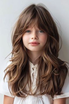 3 Bold and Beautiful Short Hair Bangs Ideas Kids Fringe Hairstyles, Curtain Bangs For Kids, Kids Layered Haircut, Kids Bangs Hair, Girls Haircuts With Layers, Kids Girl Haircuts, Girls Haircut, Layered Hair With Bangs, Easy Hair Cuts