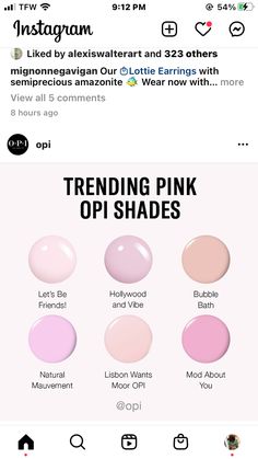 Opi Pink Colors Shades, Sns Opi Nail Colors, Best Pink Dip Nail Color, February Nails Dip Powder, 2024 Summer Gel Nail Colors, Opi Light Pink Dip Powder, Opi Dip Pink Colors, Spring Nail Colors Dip Powder Opi, Opi Dip Powder Colors Pink