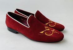 Buy 2021 TucciPolo Premium Italian Suede Mens Luxury Red Slip-on Slippers loafer Shoe. Prestigiously handcrafted with Italian suede upper, elegant embroidery toe design with leather lining, leather insole and leather outsole. Very comfortable and Fits true to size. order your normal sizeLeather : Italian Suede UpperColor: RedStyle: Slip-on Slippers loaferThis is a made-to-order product. Each pair will be made upon receipt of order and shipped in approximately 15 days. Because our shoes are hand- Luxury Suede Slip-ons For Galas, Designer Formal Round Toe Slippers, Luxury Slip-ons For Galas, Luxury Slippers With Rubber Sole, Luxury Formal Slippers With Leather Sole, Elegant Slip-on Slippers For Formal Occasions, Luxury Slip-on Loafers With Red Sole, Elegant Suede Loafers With Red Sole, Luxury Suede Loafers With Red Sole