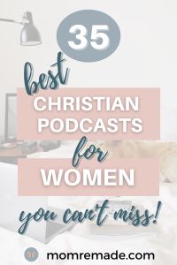 a woman laying in bed with the words best christian podcasts for women you can't miss