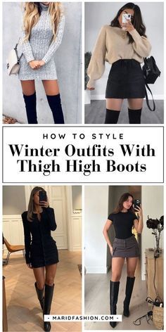 Outfits With Thigh High Boots, Cozy Winter Fashion, Clothing Wardrobe, Essential Fashion, Stylish Coat, Stay Young, Current Fashion Trends