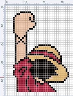 a cross stitch pattern with an image of a woman holding a fan