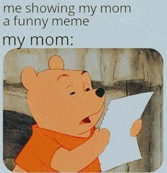 winnie the pooh reading a letter to her mom, who is holding a piece of paper