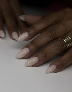 Nails Simple Elegant, Feminine Nails, Minimalist Manicure, Nail Poses, White Almond Nails, Pedicure Ideas, Natural Nail Designs, Diva Nails, Subtle Nails