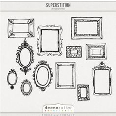 a bunch of frames that are drawn in pencil and ink with the words, superstition