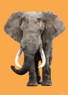 an elephant is shown in low poly art