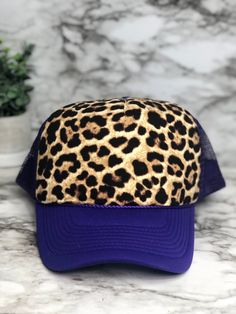 "These unique custom MADE TO ORDER hats are truely one of a kind. Not all heads are created equal , which is why we have so many size options. You can customize your hat color, size and your favorite design. please note all hat colors vary by size, in other words- not every hat color is available in every size. **please note these are made to order and the design layouts will be unique to each hat ordered** Please feel free to ask any questions you have about sizing, as these are MADE TO ORDER e Leopard Print Hat, Leopard Print Gifts, Unicorn Fashion, Custom Trucker Hats, Friend Birthday Gift, Design Layouts, Floral Hat, Leopard Fashion, Anniversary Trips