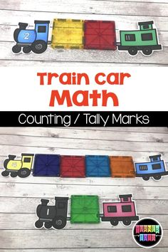 the train car math game for toddlers to practice counting and sorting with their own hands