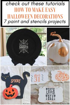 Make some easy Halloween DIY projects with items from Dollar Tree for your holiday decor. Use these Halloween decorations together or individually to give your home spooky seasonal decor. Read the tutorials and PIN to save for making later. Jeweled Christmas Ornaments, Easy Halloween Decorations, Jeweled Christmas, Stencil Projects