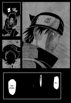 an image of a comic page with two different characters in black and white, one is staring at the viewer