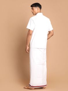 VASTRAMAY Men's White Pure Cotton Shirt And Mundu Set Upgrade your traditional attire with the VASTRAMAY Men's White Pure Cotton Shirt And Mundu Set. Made from premium cotton, this set combines comfort with elegance. Key Features 100% Pure Cotton Elegant White Color Comfortable Fit Perfect for Traditional Occasions Specifications Material: Pure Cotton Color: White Sizes Available: Small, Medium, Large, XL Includes: Shirt and Mundu Material & Care Top Fabric: Pure Cotton Bottom Fabric: Pure Cotto Traditional Fit Short Sleeve Shirt, Short Sleeve Traditional Wear For Eid, Traditional White Short Sleeve Sets, Traditional Cotton Shirt For Eid, White Traditional Fit Sets, Cotton Short Sleeve Sets For Eid, Short Sleeve Cotton Sets For Eid, Traditional Cotton Kurta With Short Sleeves, Traditional Short Sleeve Cotton Kurta