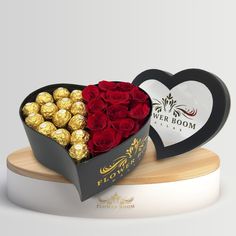 Sweet Love - Flower Boom Dallas Gift Arrangement, Heart Gift Box, Velvet Rose, Custom Bouquet, Heart Shape Box, Roses Pink, Heart Box, Same Day Flower Delivery, Ferrero Rocher