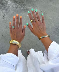 Secret Nails, August Nails, Striped Nails, Summer Green, Dream Nails, Funky Nails