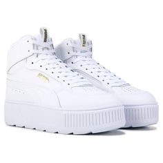 Elevate your sneaker game with these stylish Puma Karmen Rebelle Mid Platform Women's White Sneakers! 👟 Perfect for activewear, casual, or workwear. #Puma #Sneakers #Athleisure #WomenFashion  #eBay #eBayStore #eBaySeller #PUMAPlatform #MidTop #Women #PUMA #White #Athletic #PUMAKarmen #Platform #Workwear #Comfort #LeatherSustainable #Leather #Cushioned #Winter #Spring #Athleisure #Athleisure #Fall Spring Athleisure, Puma White, White Sneakers Women, Puma Platform, Sneaker Games, Puma Sneakers, Puma Platform Sneakers, Court Shoes, Platform Sneakers