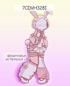 a drawing of a bunny in pink and white