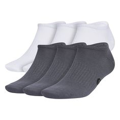 Refresh your training sock supply with these lightweight, moisture-wicking men's adidas no-show athletic socks.FEATURES 6-pack Moisture-wicking yarn keeps feet dry from sweatLightweight yarns and durable construction for a close fitArch compression secures foot and offers extra supportFIT & SIZING Fits shoe sizes: 6-12 No-show silhouetteFABRIC & CARE Polyester, spandex Machine wash Imported Color: White Black Gray. Gender: male. Age Group: adult. Comfortable Sporty Socks For Sports, Adidas Sports Socks With Logo, Adidas Sporty Socks With Logo, Adidas Sporty Socks For Sports, Sporty Adidas Socks For Sports, Sporty No-show Socks For Training, Sporty Adidas Socks, Sporty No-show Training Socks, Fade-resistant Athleisure Sports Socks