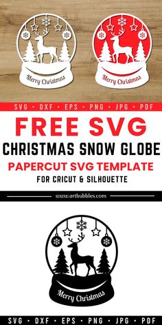 christmas snow globe papercuts and silhouettes for cricut & silhouette