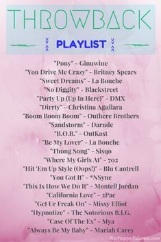 the back cover of throwback playlist