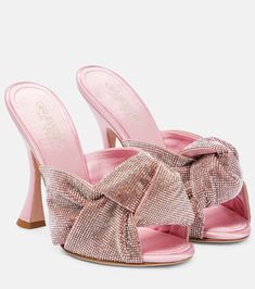 Crystal-embellished satin sandals in pink - Giambattista Valli | Mytheresa