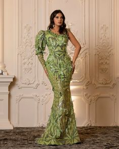 Taxes + Shipping included! Luxury Fitted Green Long Sleeve Dress, Green Long Sleeve Embroidered Luxury Dress, Luxury Green Sheer Dress, Luxury Green Sequined Kaftan, Luxury Green V-neck Maxi Dress, Mango Dress, Ankle Length Dress, Veil Hairstyles, Column Dress