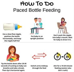 how to do paced bottle feeding instructions for babies and toddlers with pictures on the side