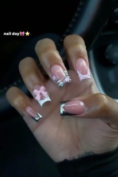 Birthday Day Nails, 16 Birthday Nails, Simple Acrylic Nails, Dope Nail Designs