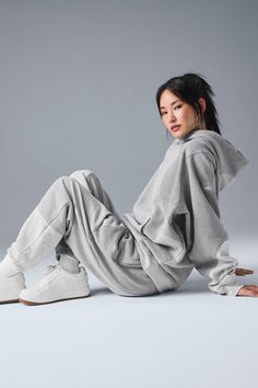 Smile and wave. This head-turning take on our lounge-to-street sweatpants is crafted with the same smooth outside, fleecy inside French terry fabric and classic details as our Accolade essentials, plus a striking seamed wave pattern. The relaxed fit is laid-back but not slouchy, so you can fold the waist to complement cropped tops and sports bras (since this is a unisex style, we recommend sizing down to achieve this look). For the full effect, pair yours with the matching hoodie. Smile And Wave, Gray Accessories, Make Waves, Sweatpants Shorts, French Terry Fabric, Fabric Sale, Wave Pattern, Short Shirts, Sweaters Knitwear