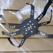 a spider made out of paper with words on it