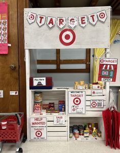 a store display with target signs on it