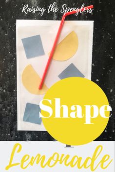 the shape of a lemonade is cut out and placed on top of a piece of paper