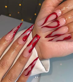 Red Spring Nails, Gal Nails, Shapes Nails, Red Stiletto Nails, Red Chrome Nails, Oval Acrylic Nails, Stilleto Nails Designs, Chrome Nails Designs, Spring Red