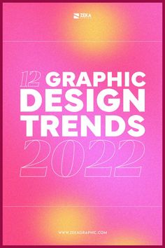 the cover of graphic design trends 2012, featuring white text on pink and purple background